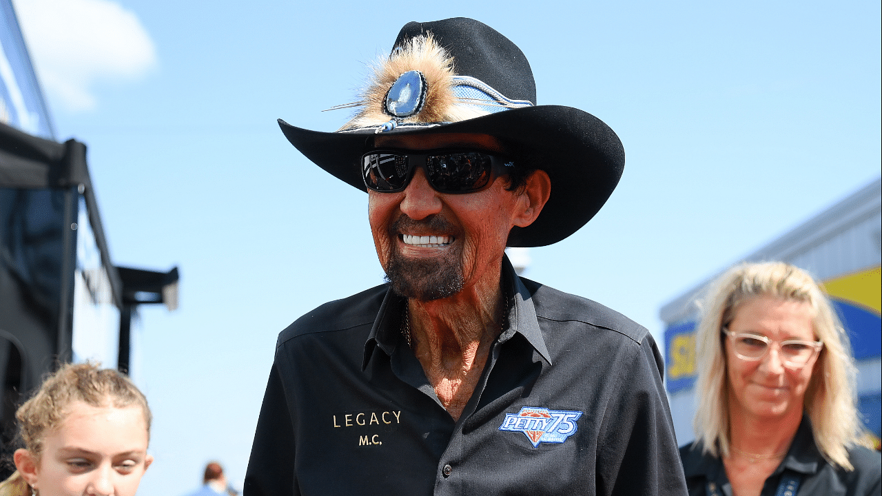 Sep 15, 2024; Watkins Glen, New York, USA; NASCAR Hall of Fame member Richard Petty looks on prior to the Go Bowling at The Glen at Watkins Glen International. Mandatory Credit: Rich Barnes-Imagn Images