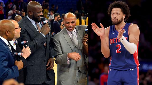 The NBA on TNT crew (L) and Cade Cunningham (R)