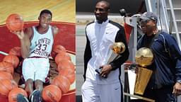 Kobe Bryant in High School (L) and Kobe Bryant with Derek Fisher (R)