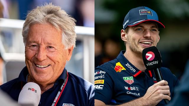 Mario Andretti (L) and Max Verstappen (R)