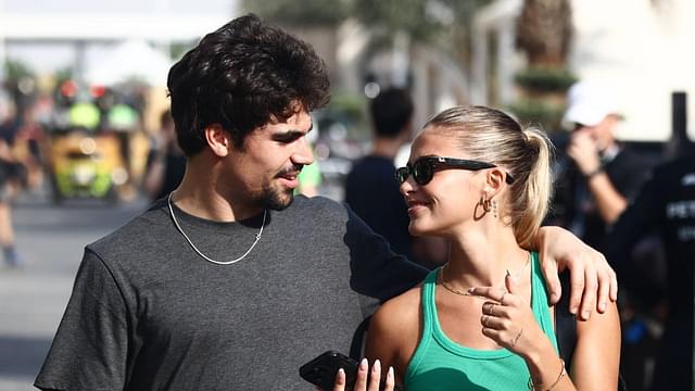 Lance Stroll of Aston Martin Aramco and Marilou Belanger during the Formula 1 post-season test at Yas Marina Circuit