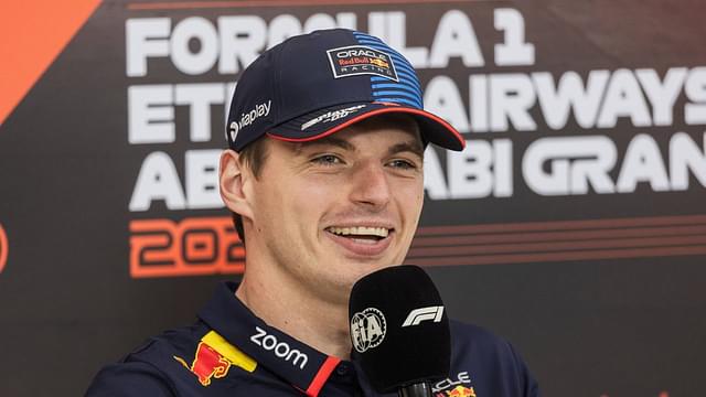 Abu Dhabi, United Arab Emirates 5.December.2024; Max Verstappen of the Netherlands and Oracle Red Bull Racing attends the press conference