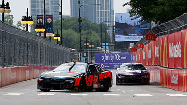 NASCAR Cup Series driver Chase Elliott (9) drives along Grant Park during practice and qualifying for the Chicago Street Race.