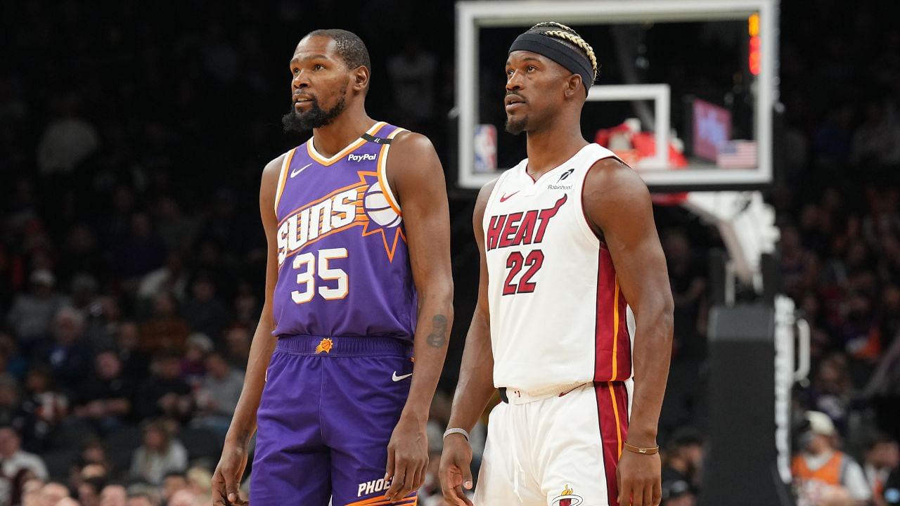 Kevin Durant (L) and Jimmy Butler (R)