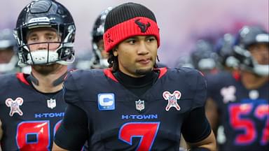 Houston Texans quarterback C.J. Stroud (7) enters the field before playing against the Baltimore Ravens at NRG Stadium.