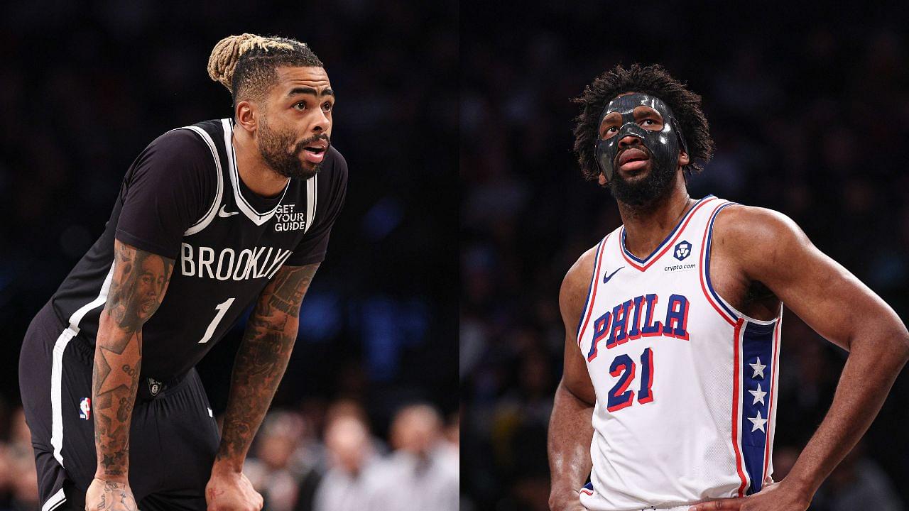 D'Angelo Russell (L), Joel Embiid (R)