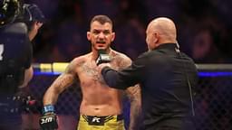 November 12, 2022, New York, New York, USA: Renato Moicano (L) speaks to announcer Joe Rogan after his win during UFC 281 at Madison Square Garden. New York USA - ZUMA RID 20221112_mda_r187_535 Copyright: xJustinxRenfroex