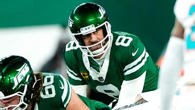 New York Jets quarterback Aaron Rodgers (8) may have played his last game for Gang Green, Sunday January 5, 2025, in East Rutherford.