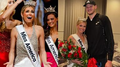 Miss America Abbie Stockard (L) and Walker Kessler with Stockard (R)