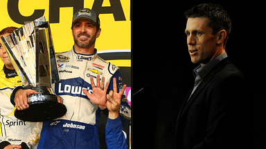 Jimmie Johnson (L) and Carl Edwards (R). Image Credits: Imagn.