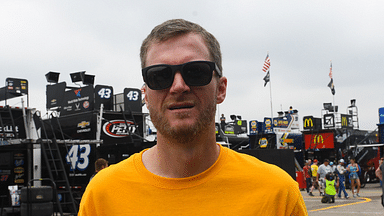 Former NASCAR driver Dale Earnhardt Jr. during practice for the Consumers Energy 400 at Michigan International Speedway.