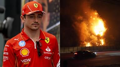 Charles Leclerc (L) and Los Angeles Wildfires (R)