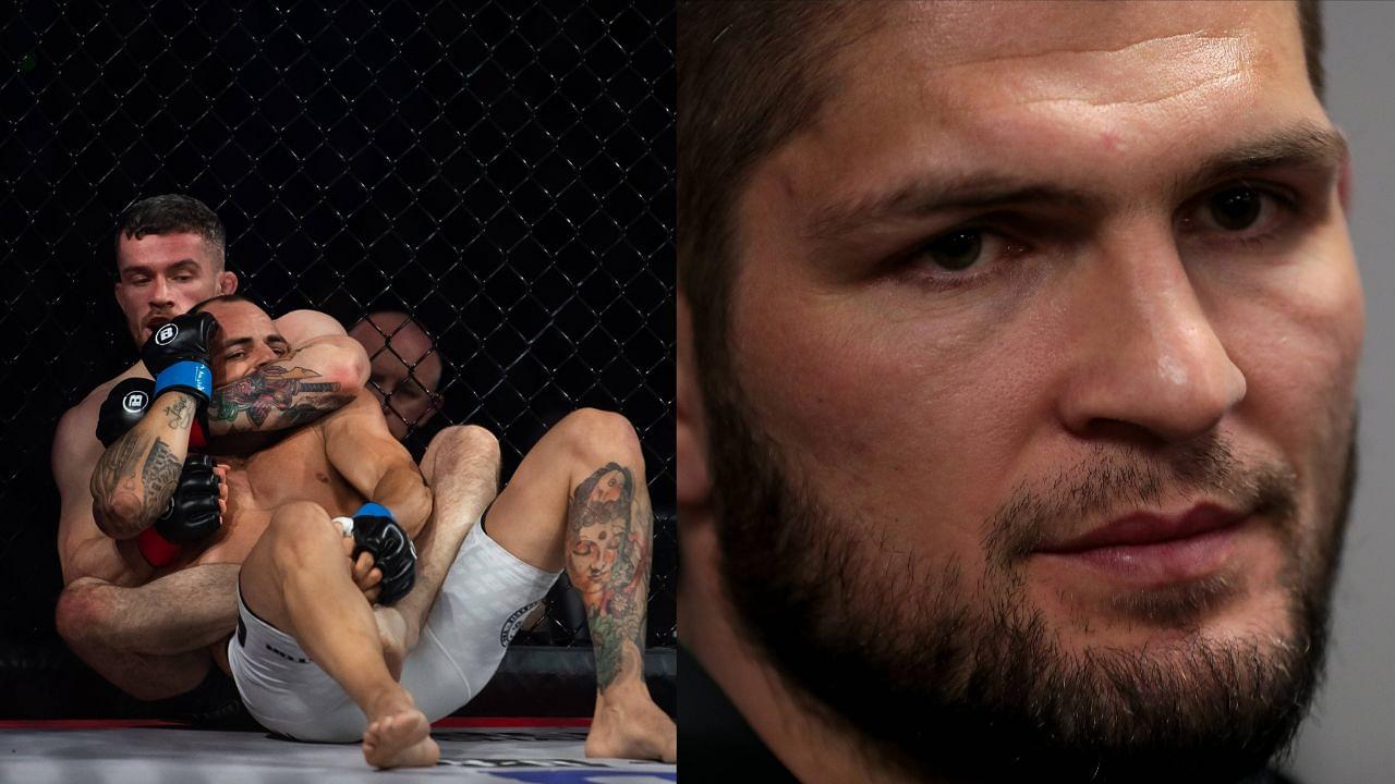 Nathan Kelly (L), Khabib Nurmagomedov (R)