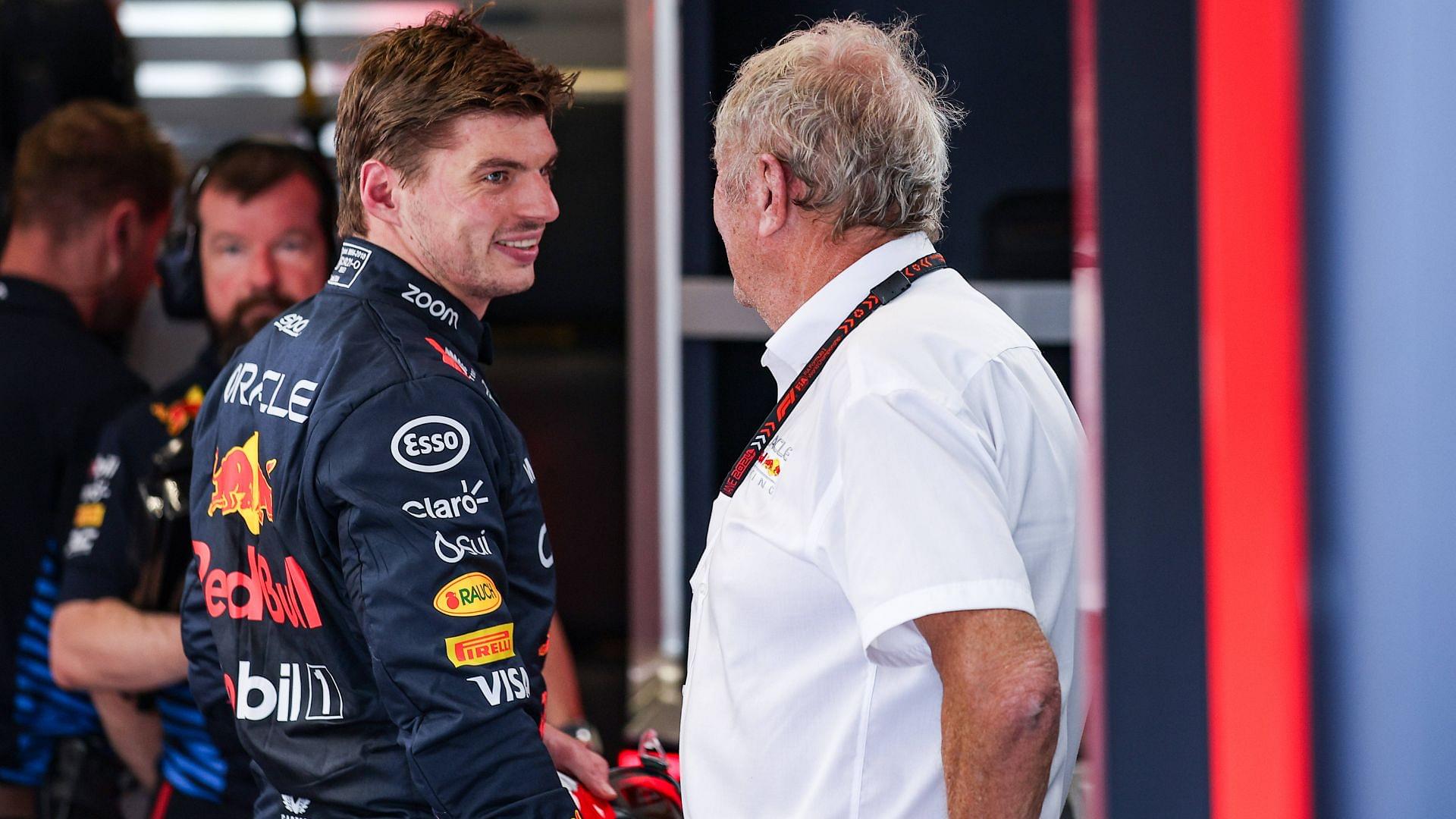 F1 Grand Prix of Brazil Max Verstappen of Red Bull Racing RB20 and Helmut Marko, Drivers Manager of Red Bull Racing, pose for a portrait during the Formula 1 Grand Prix of Brazil at Autodromo Jose Carlos Pace in Sao Paulo, Brazil, on October 31, 2024.