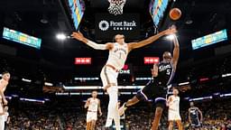 Sacramento Kings guard De'Aaron Fox (5) shoots over San Antonio Spurs forward Victor Wembanyama (1) during the second half at Frost Bank Center.