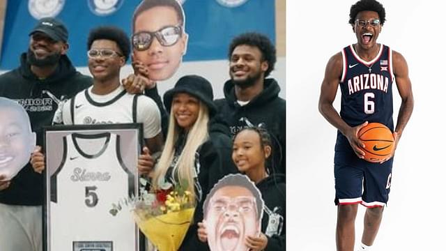 LeBron and Bryce James with family