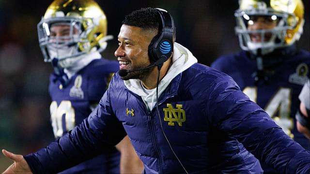 Notre Dame head coach Marcus Freeman during the College Football Playoff game between Notre Dame and Indiana.