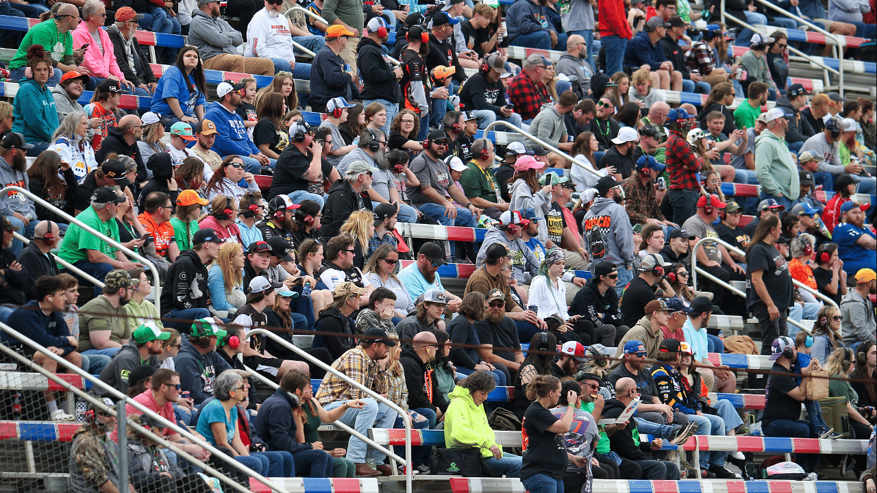 Mar 16, 2024; Bristol, Tennessee, USA; NASCAR fans during the Food City 500 at Bristol Motor Speedway. Mandatory Credit: Randy Sartin-Imagn Images