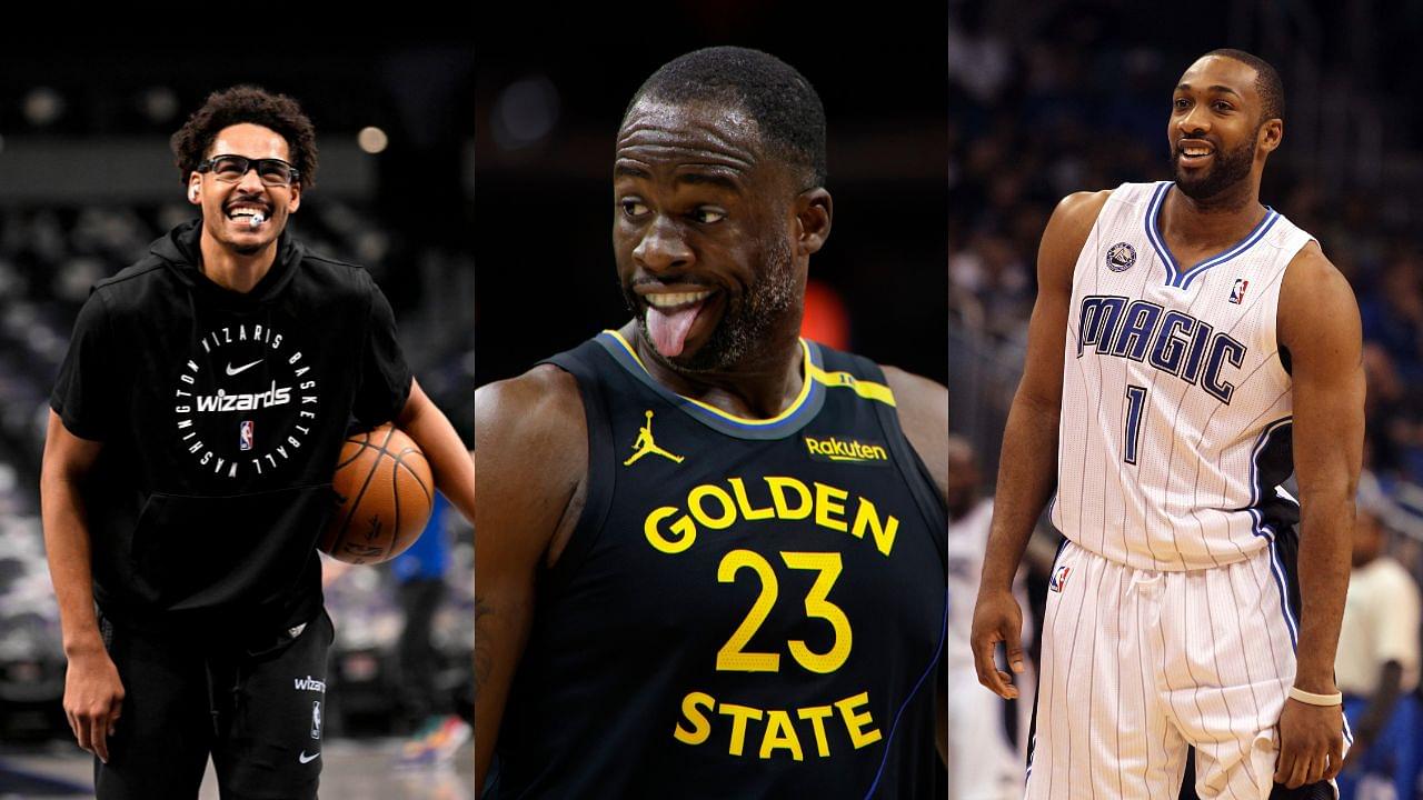 Jordan Poole(L), Draymond Green(Center), and Gilbert Arenas(R)