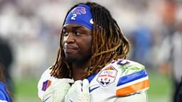 Boise State Broncos running back Ashton Jeanty (2) reacts after the game against the Penn State Nittany Lions in the Fiesta Bowl at State Farm Stadium.