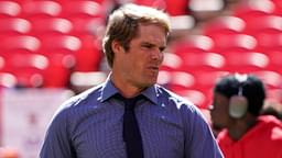 Sep 24, 2023; Kansas City, Missouri, USA; Sports broadcaster Greg Olsen on field against the Chicago Bears prior to a game at GEHA Field at Arrowhead Stadium.