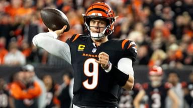 Cincinnati Bengals quarterback Joe Burrow (9) throws a pass in the third quarter of the NFL game against the Denver Broncos at Paycor Stadium in Cincinnati on Saturday, Dec. 28, 2024.