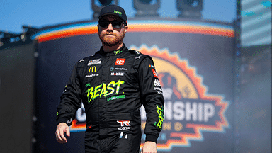 Nov 10, 2024; Avondale, Arizona, USA; NASCAR Cup Series driver Tyler Reddick (45) during the NASCAR Cup Series Championship race at Phoenix Raceway. Mandatory Credit: Mark J. Rebilas-Imagn Images