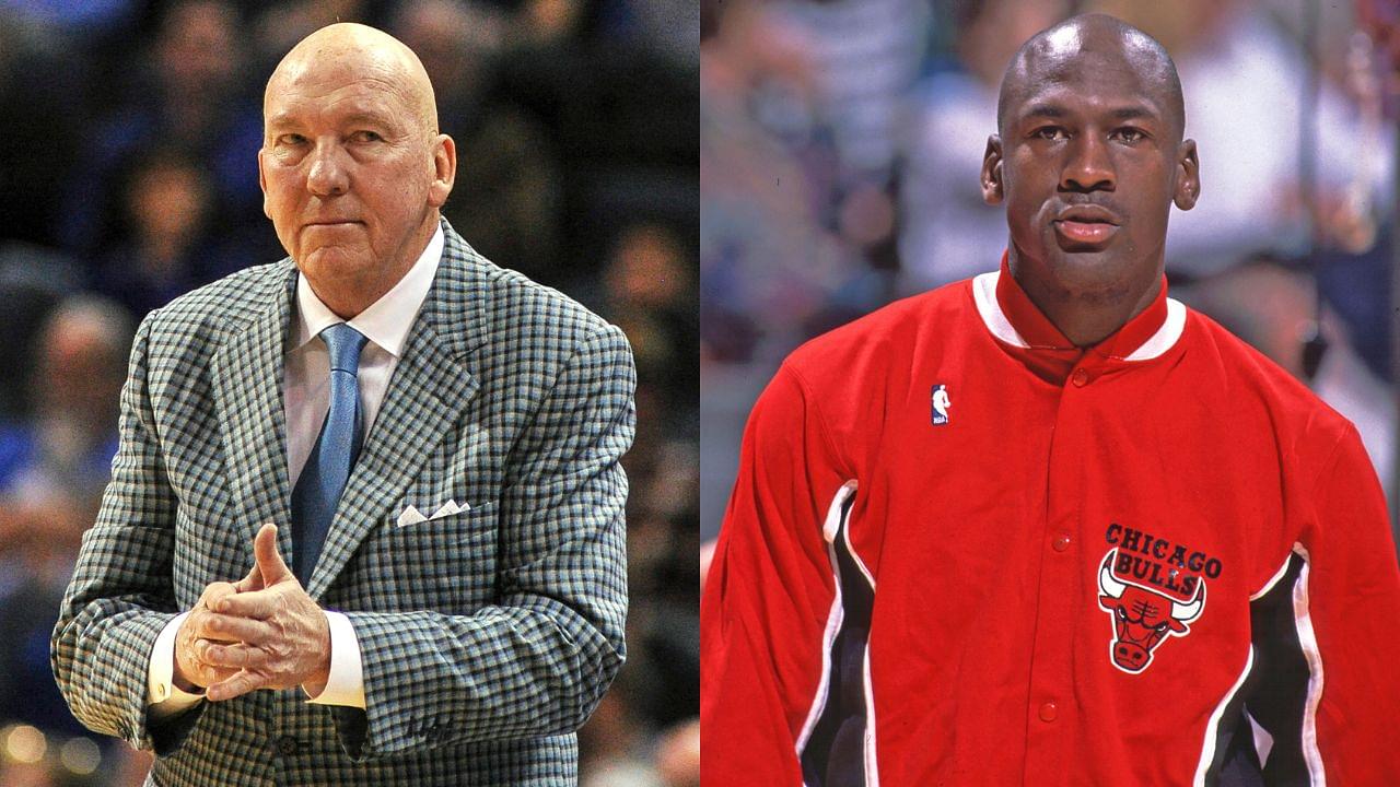 Mike Dunleavy Sr. (L) and Michael Jordan (R)