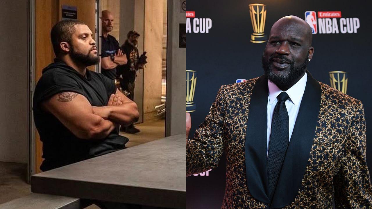 O'Shea Jackson Jr. (L) and Shaquille O'Neal (R)