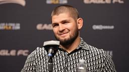 January 27, 2022, MIAMI, FL, Miami, Florida, United States: MIAMI, FL- JANUARY 27: Khabib Nurmagomedov speaks with the press during the Eagle FC 44 - Spong vs Kharitonov event at FLX Cast Arena on January 27, 2022 in MIAMI, FL, United States. MIAMI, FL United States - ZUMAp175 20220127_zsa_p175_052 Copyright: xLouisxGrassex