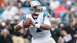 Carolina Panthers quarterback Cam Newton (1) drops back to during the third quarter against the New Orleans Saints at Bank of America Stadium. Carolina defeated the Saints 27-22.