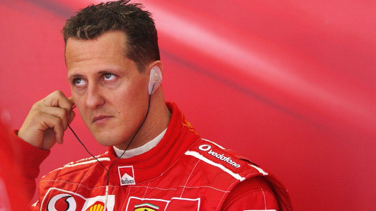 German Formula 1 driver Michael Schumacher (Ferrari team) after the formula 1 Grand Prix in Hockenheim, Germany, on July 25, 2004