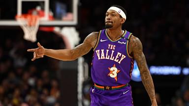 Phoenix Suns guard Bradley Beal (3) reacts against the Charlotte Hornets during the first half at Footprint Center