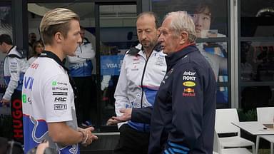 In the picture test driver Liam Lawson NZL , Scuderia AlphaTauri, Managing Director Peter Bayer, Visa Cash App RB Formula One Team, Head of Motorsport Dr Helmut Marko Oracle Red Bull Racing