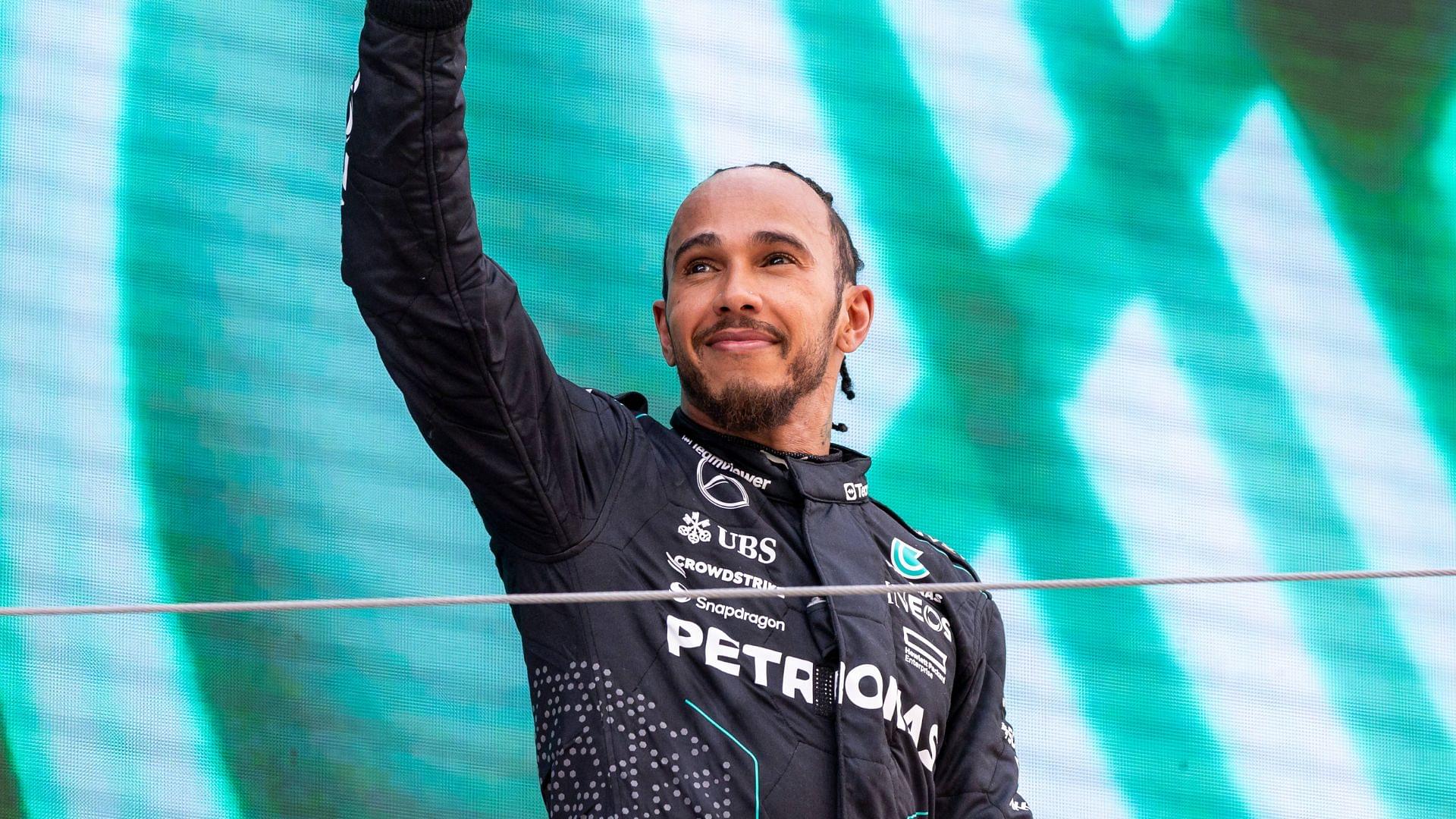 Lewis Hamilton (44) of United Kingdom and team Mercedes-AMG Petronas F1 Team wavest to the crowd after the Formula 1 Spanish Grand Prix