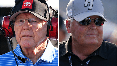 (L-R) NASCAR Cup Series team owners Joe Gibbs and Rick Hendrick.