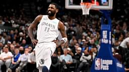 Dallas Mavericks guard Kyrie Irving (11) looks on during the second half against the Minnesota Timberwolves at the American Airlines Center.