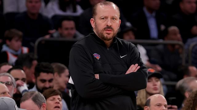 New York Knicks head coach Tom Thibodeau coaches against the Toronto Raptors during the second quarter at Madison Square Garden.