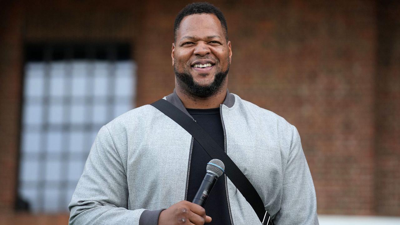 Ndamukong Suh at the NFL Experience London at the Battersea Power Station.