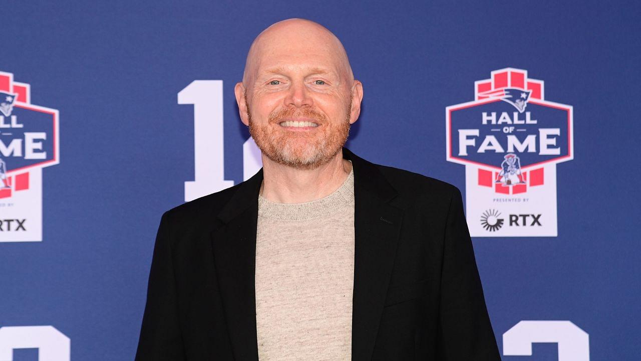 American comedian Bill Burr at the New England Patriots Hall of Fame induction ceremony for Tom Brady at Gillette Stadium.