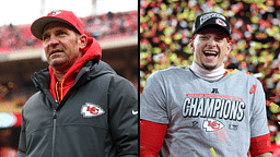 Clint Bowyer (R) and Patrick Mahomes (L). Image Credits: Imagn.