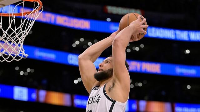 Brooklyn Nets guard Ben Simmons (10) dunks against the Los Angeles Lakers at Crypto.com Arena.