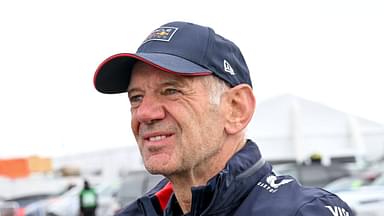 Adrian Newey arrives into the Paddock area on Race Day at the Formula 1 Qatar Airways British Grand Prix at Silverstone, Towcester, Northamptonshire, UK