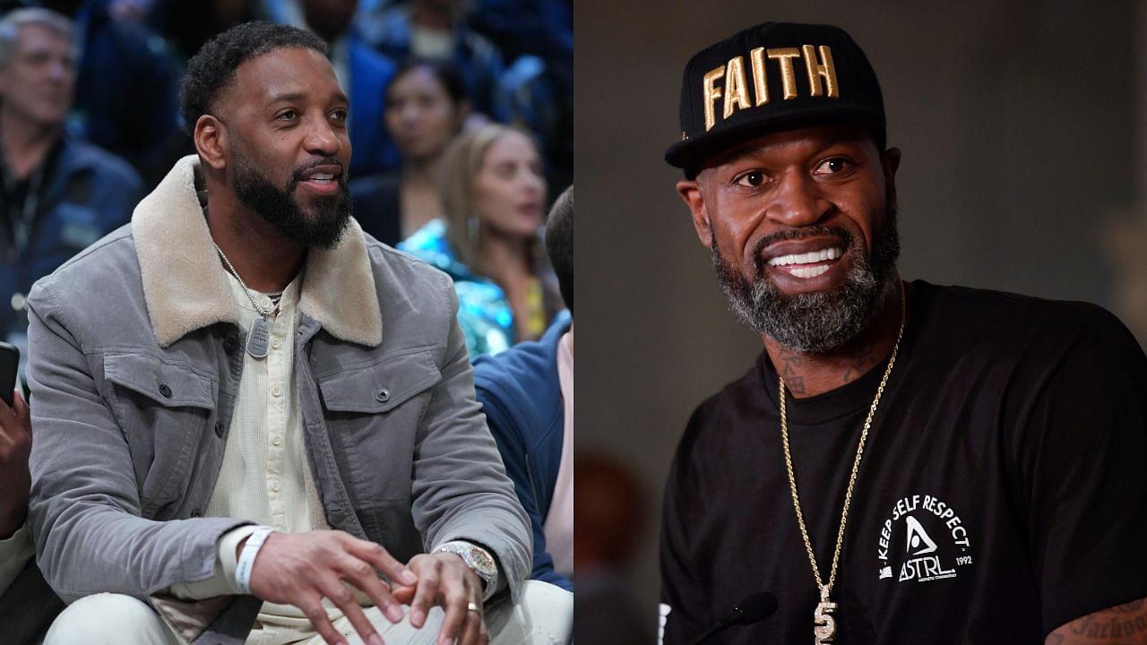 Tracy McGrady(L) and Stephen Jackson(R)