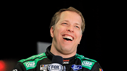 Brad Keselowski answers questions from the media during Media Day at Daytona International Speedway, Wednesday, Feb. 14, 2024.