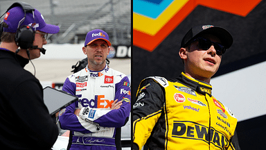 Denny Hamlin (L) and Christopher Bell (R). Image Credits: Imagn.