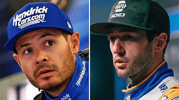 (L-R) NASCAR Cup Series drivers Kyle Larson and Chase Elliott.