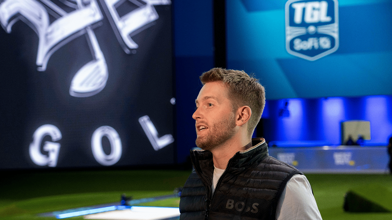 2024 Daytona 500 winner William Byron attends the Los Angeles Golf Club TGL match against Boston Common at the SoFi Center on February 4, 2025, in Palm Beach Gardens, Florida.