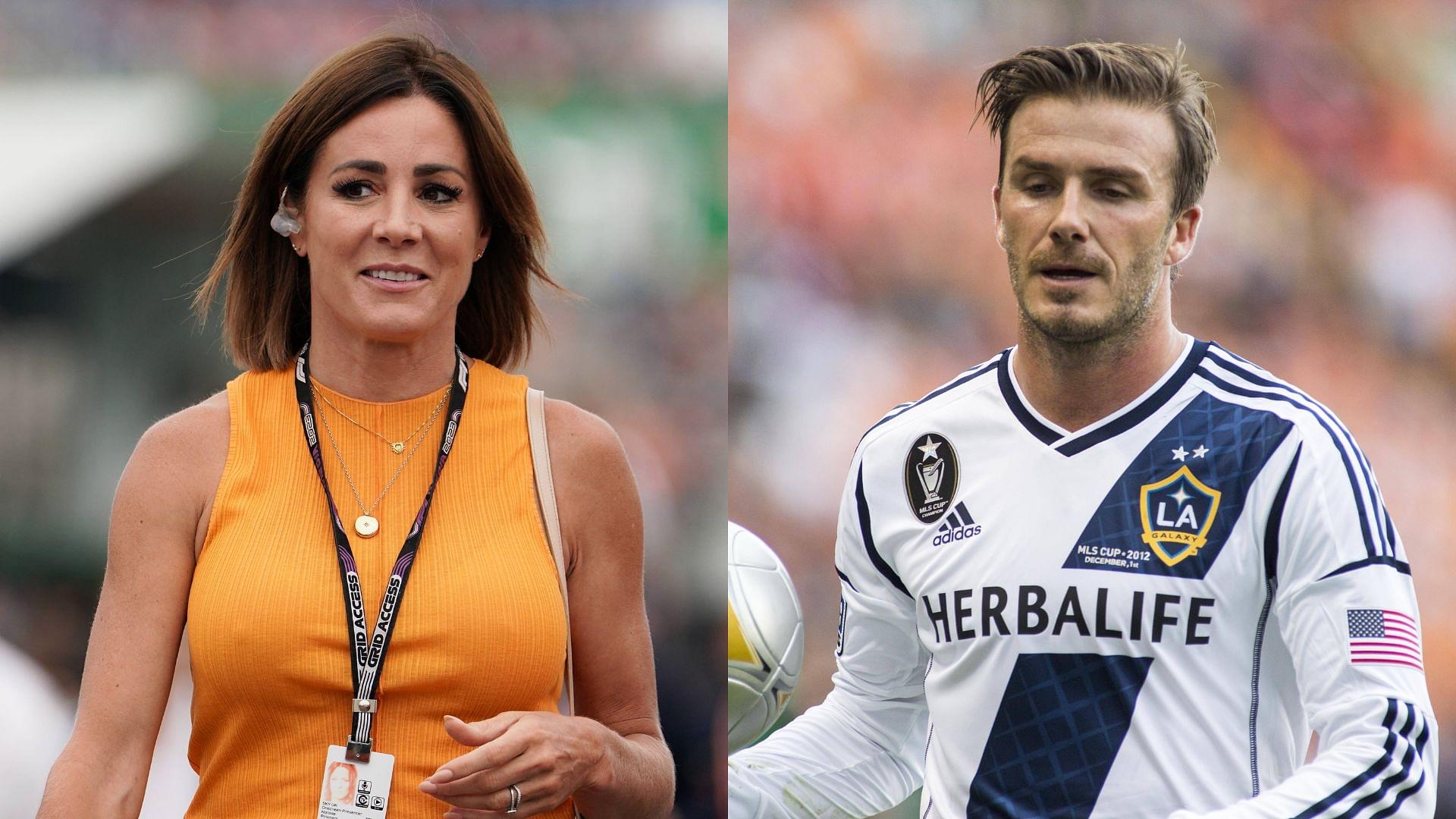 Natalie Pinkham (L) and David Beckham (R)