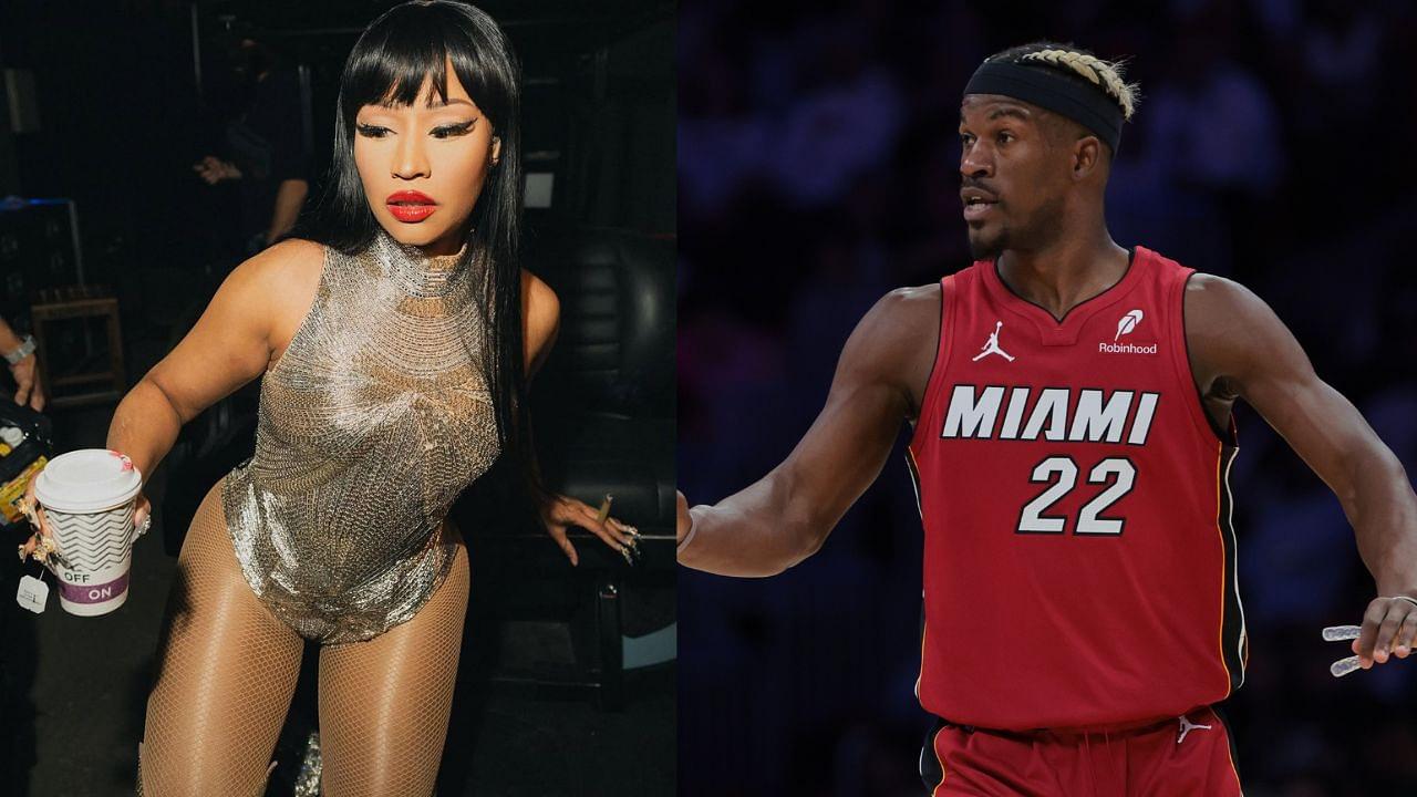 Nicki Minaj (L) and Jimmy Butler (R)